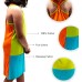  Toddler Baby Girls Striped Peruvian Cotton Dress – Strappy, Long Skirt, Lime/Turquoise/Orange, 2