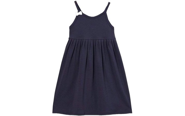  Toddler Baby Girls Striped Peruvian Cotton Dress – Strappy, Long Skirt, Midnight, 2