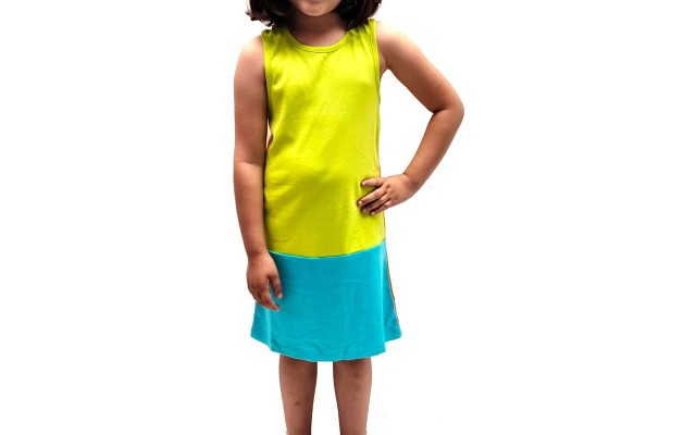  Toddler Baby Girls Striped Peruvian Cotton Dress – Strappy, Long Skirt, Lime/Turquoise/Orange, 2