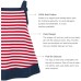  Toddler Baby Girls Striped Peruvian Cotton Dress – Strappy, Long Skirt, White/Crimson, 2