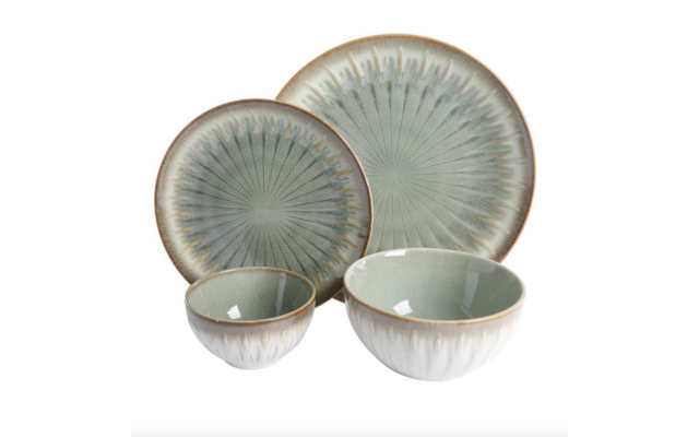  Nova 16-Piece Service for 4 Dinnerware Set, Green