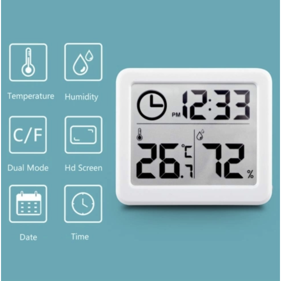 LCD Digital Indoor Thermometer Hygrometer Room Temperature Humidity Gauge Meter Thermo-Hygrometer Home Thermometer Indoor Hygrometer