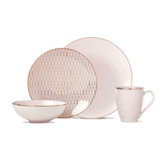  Trianna 4-Pc. Place Setting with Gold Salad Plate