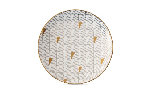  Trianna Salad Plate With Gold- White