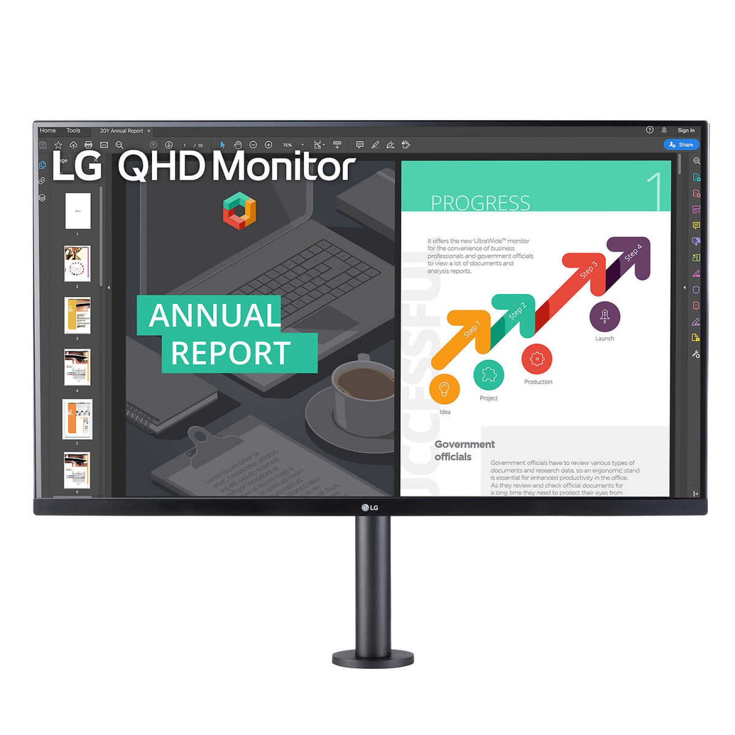 LG 32″ Class Ergo QHD IPS Monitor With ErgoStand USB Type-C