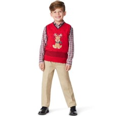 Little Boys Holiday Deer 3 Piece Sweater Set