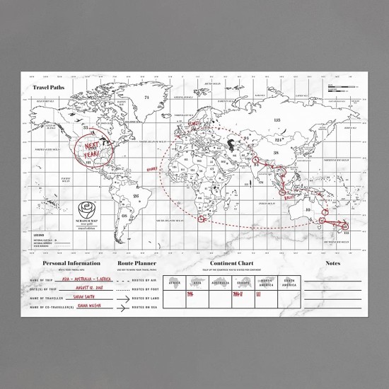  Rose Gold Travel Edition Scratch Map