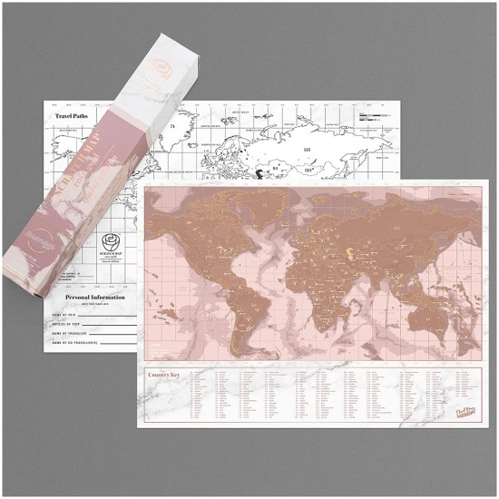  Rose Gold Travel Edition Scratch Map