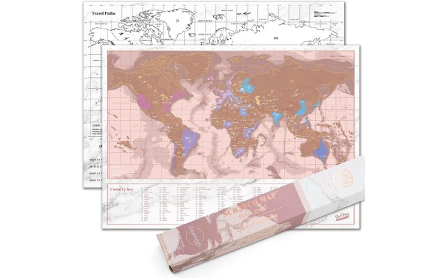  Rose Gold Travel Edition Scratch Map
