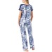  Ladies Super Soft 4-Piece Pajama Set, Blue, 2X