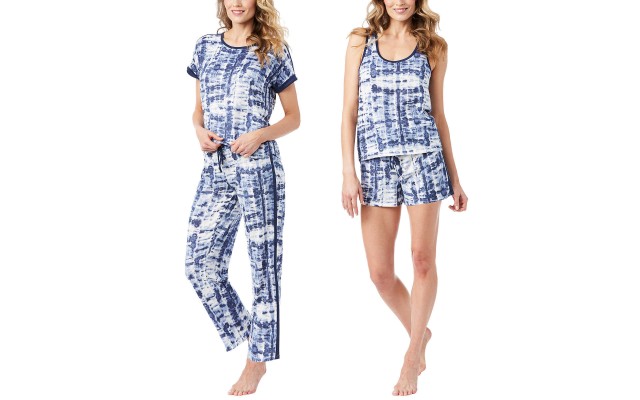  Ladies Super Soft 4-Piece Pajama Set, Blue, 2X