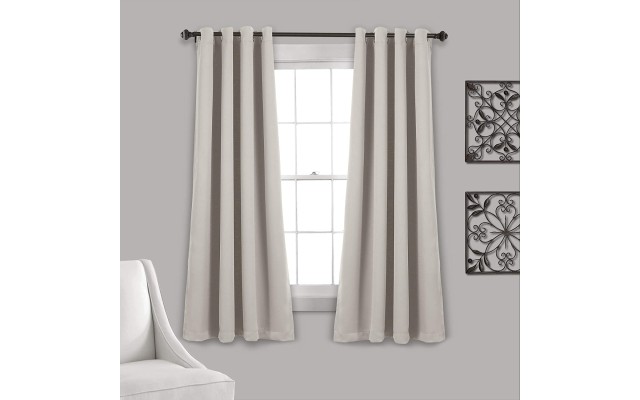 Lush Décor 52″ x 63″ Blackout Curtain Set, Wheat
