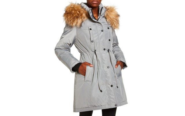  Juniors’ Faux-Fur Trim Hooded Anorak Parka