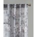  Simone Floral Design Sheer Single Window Curtain Voile Privacy Drape for Bedroom, Gray, 50