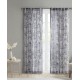  Simone Floral Design Sheer Single Window Curtain Voile Privacy Drape for Bedroom, Gray, 50