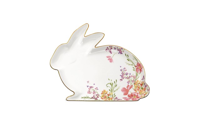  Easter Figural Bunny Platter Multi