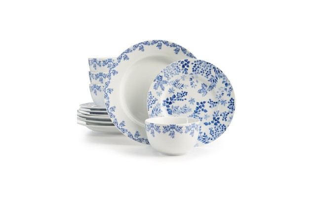 Martha Stewart Collection English Garden 12-Pc. Dinnerware Set, Service ...