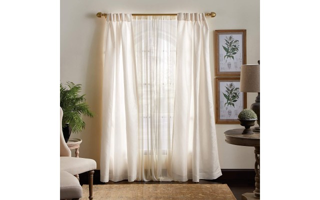  Collection  Faux Silk 30″ x 84″ Pinch Pleat Curtain Set