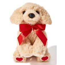 Martha Stewart Collection Valentine’s Day Plush Dog with Red Bow & Heart-Shaped