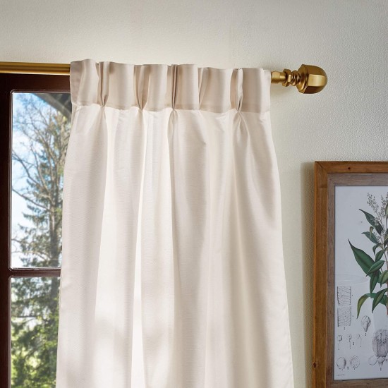  Faux Silk 30″ x 95″ Pinch Pleat Curtain Set