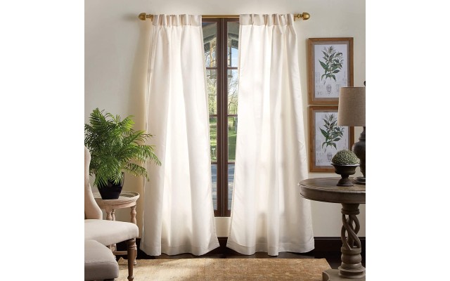  Faux Silk 30″ x 95″ Pinch Pleat Curtain Set
