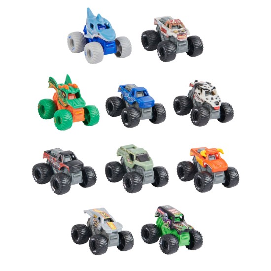  Exclusive Vehicle Trucks, 10-Pack Grave Digger, El Toro Loco, Dragon, Megalodon and Many More