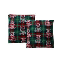 Morgan Home Holiday Print Plush 18″ Decorative Pillow 2-Pack