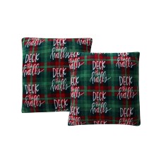 Morgan Home Holiday Print Plush 18″ Decorative Pillow 2-Pack
