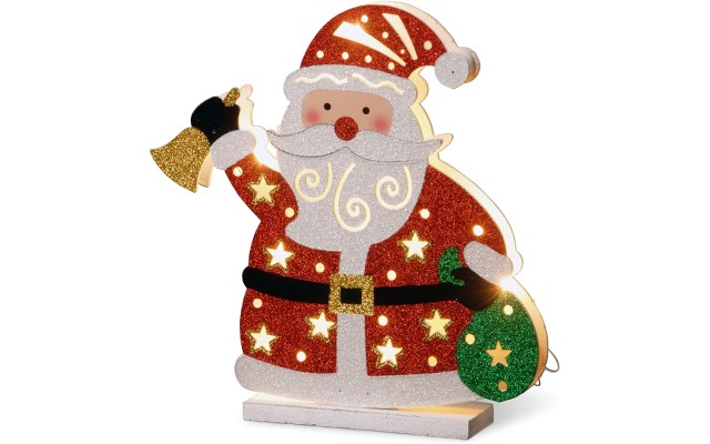  National Tree PreLit 12″ Wooden Santa
