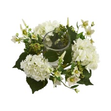 Nearly Natural Hydrangea Artificial Candelabrum, White