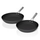  Foodi NeverStick™ Technology Premium Hard-Anodized 10 1/4″ & 12″ Durable Metal-utensil Safe Textured Nonstick Coating Fry Pan Set