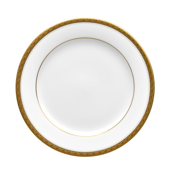  Charlotta Gold Bread Butter/Appetizer Plate, White
