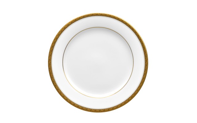  Charlotta Gold Bread Butter/Appetizer Plate, White