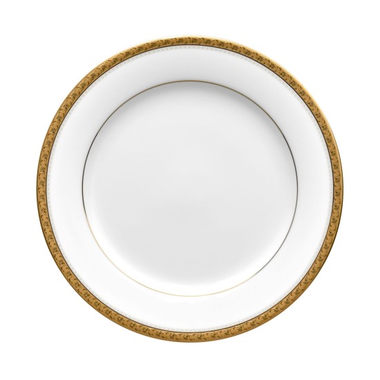  Charlotta Gold Salad Plate, White
