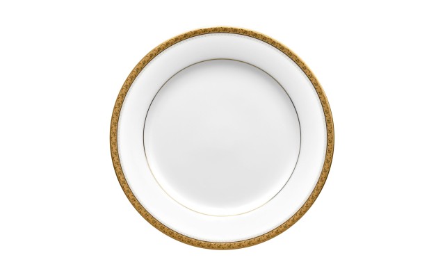  Charlotta Gold Salad Plate, White