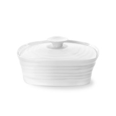 Portmeirion “Sophie Conran” White Covered Butter Dish, 6″ X 4.75″