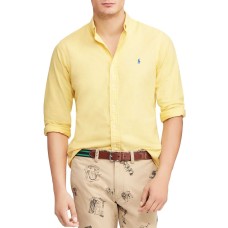 Ralph Lauren Men’s Classic Fit Garment Dyed Oxford Shirt (Yellow, XL)