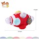 Rattle Football Ball, 0-36 Months Baby Football Ball-Multifunctional Plush Soft Multi Bumpy Football Ball-Educational Hand Hold Rattle For Babys  Activity Ball, Red