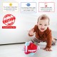 Rattle Football Ball, 0-36 Months Baby Football Ball-Multifunctional Plush Soft Multi Bumpy Football Ball-Educational Hand Hold Rattle For Babys  Activity Ball, Red