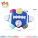 Rattle Football Ball, 0-36 Months Baby Football Ball-Multifunctional Plush Soft Multi Bumpy Football Ball-Educational Hand Hold Rattle For Babys  Activity Ball, Blue