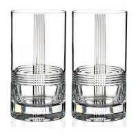 Rogaska Crystal ‘Fan Club’ Lead Crystal Highball Glasses – White (Set of 2)