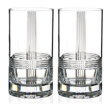 Rogaska Crystal ‘Fan Club’ Lead Crystal Highball Glasses – White (Set of 2)