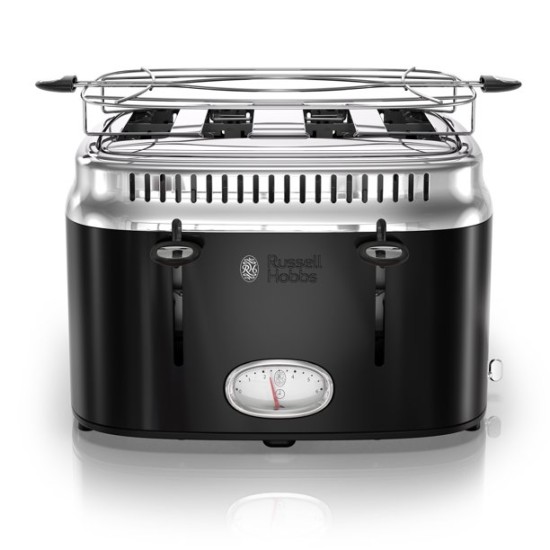  TR9250BKR Retro Style 4-Slice Toaster, Black