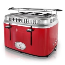 Russell Hobbs TR9250RDR Retro Style 4-Slice Toaster, Red