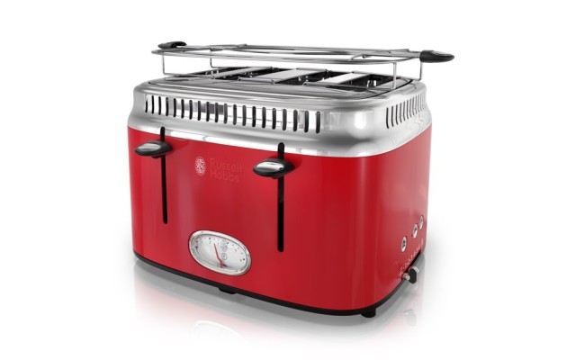  TR9250RDR Retro Style 4-Slice Toaster, Red