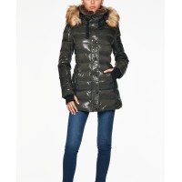S13 Chelsea Faux-Fur-Trim Hooded Puffer Coat