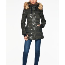 S13 Chelsea Faux-Fur-Trim Hooded Puffer Coat