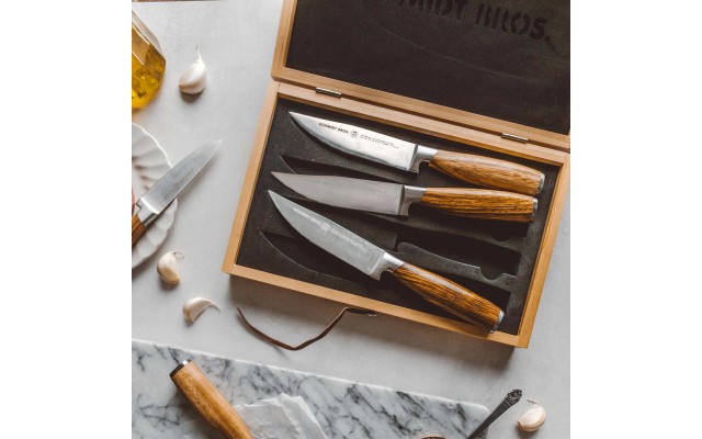 Cutlery Natural Zebra Wood Handles Steak Stainless Steel Knife Set 4-Pieces