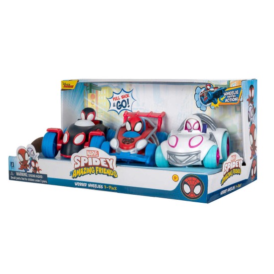 Spidey and His Amazing Friends 3-Pack Vehicle Set Spidey, Ghost-Spider, and Miles Morales