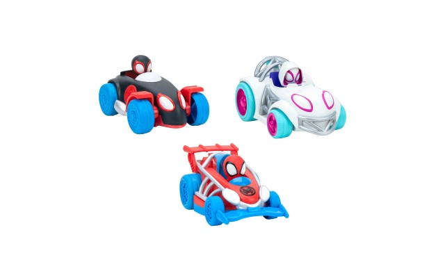 Spidey and His Amazing Friends 3-Pack Vehicle Set Spidey, Ghost-Spider, and Miles Morales